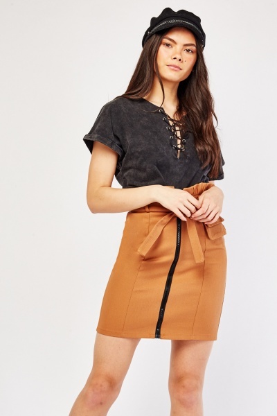 Paperbag Waist Mini Skirt