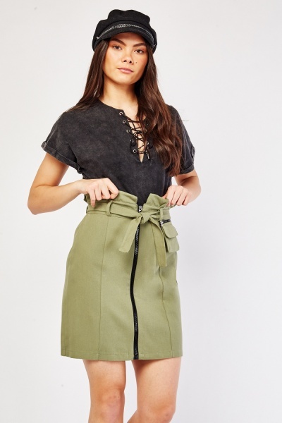 Paperbag Waist Mini Skirt