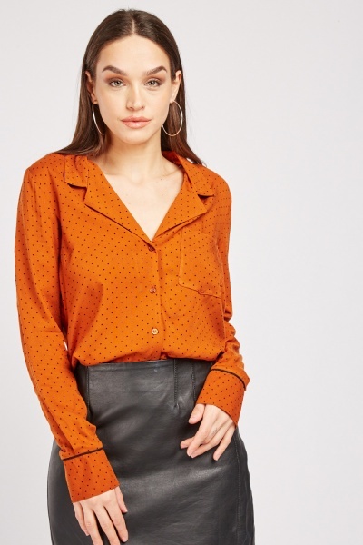 Polka Dot Print Blouse