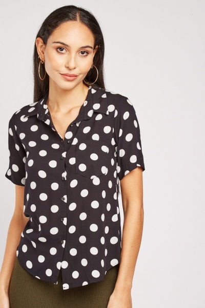 Short Sleeve Polka Dot Shirt