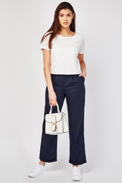 Straight Fit Cigarette Trousers
