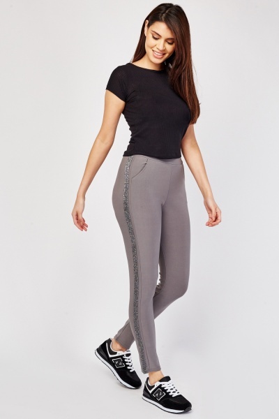 Lurex Trim Side Joggers