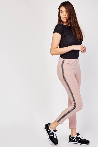 Lurex Trim Side Joggers