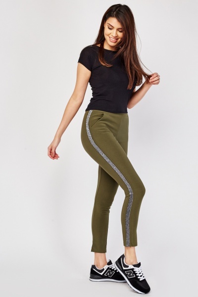 Lurex Trim Side Joggers