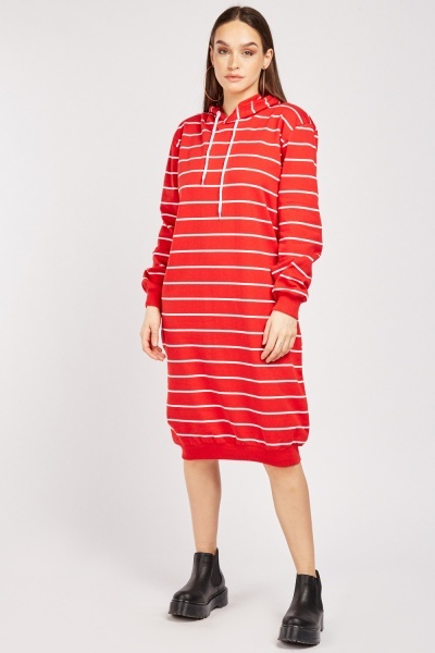 Striped Hooded Jumper Dress