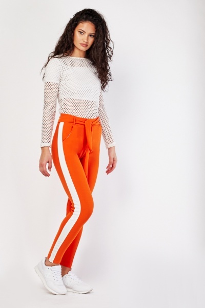 Striped Side Skinny Trousers