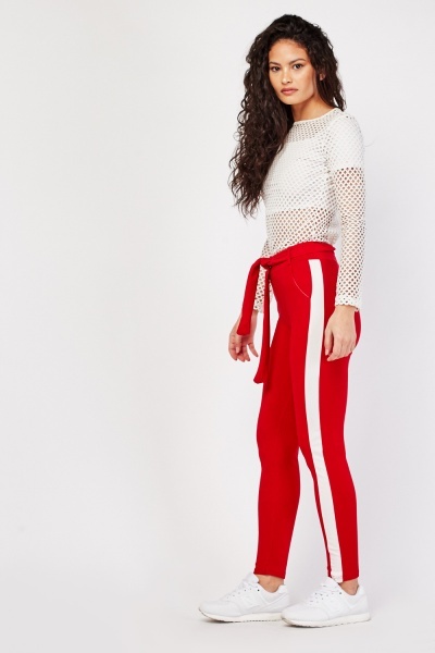 Striped Side Skinny Trousers