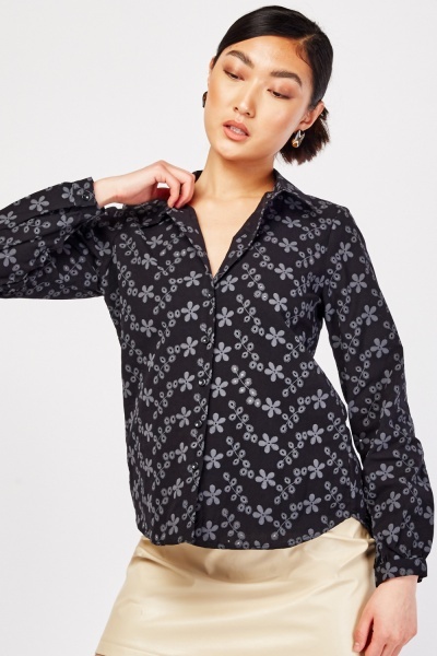 Broderie Anglaise Cotton Shirt