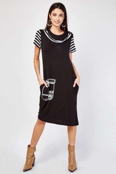 Striped Contrast Shift Dress