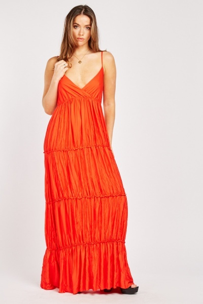 Crinkle Tiered Maxi Dress