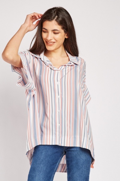 Dashed Line Print Slouchy Top