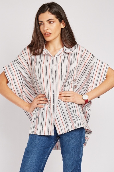 Dashed Line Print Slouchy Top