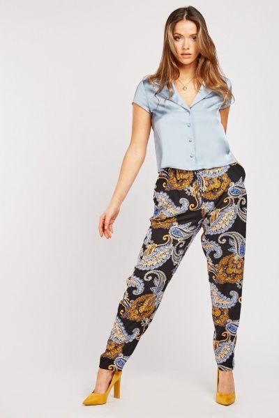 Paisley Printed Tapered Trousers