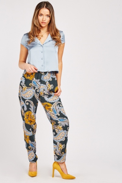 Paisley Printed Tapered Trousers