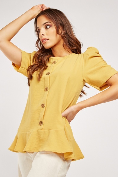 Gathered Short Sleeve Blouse