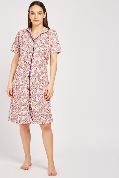 Rose Print Night Dress