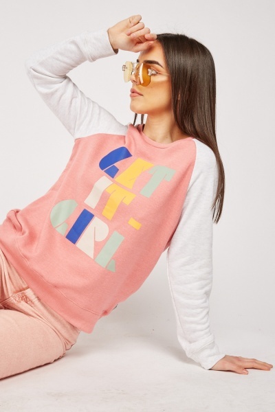 Colour Block Printed Sweatshirt