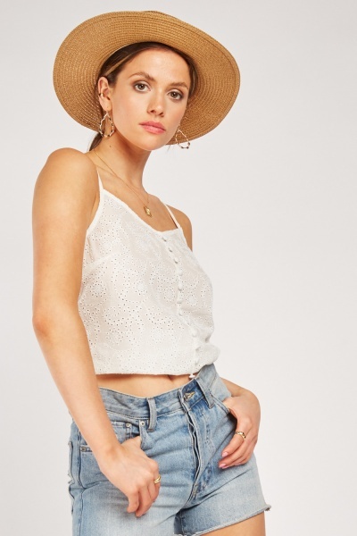 Broderie White Cami Top