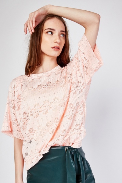 Laser Cut Short Sleeve Top