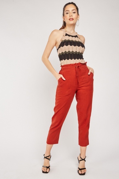 Paperbag Waist Tapered Trousers