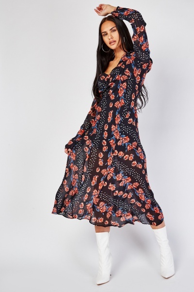 Sheer Floral Maxi Dress