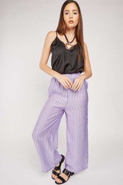 Straight Fit Striped Trousers