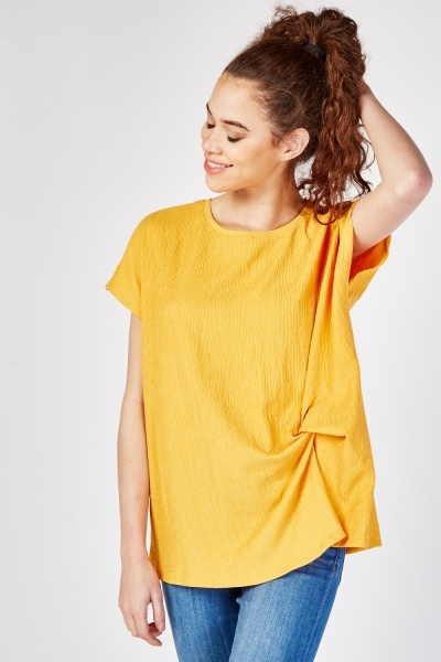 Twisted Front Textured Top