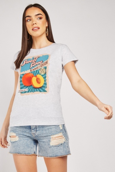 Peach Print T-Shirt