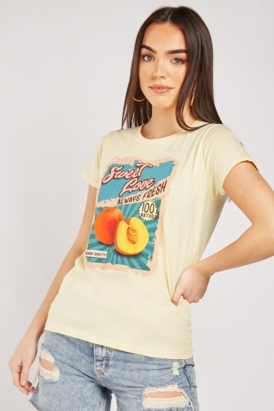 Peach Print T-Shirt