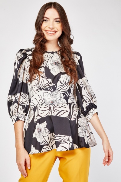 Puff Sleeve Wrap Silky Top