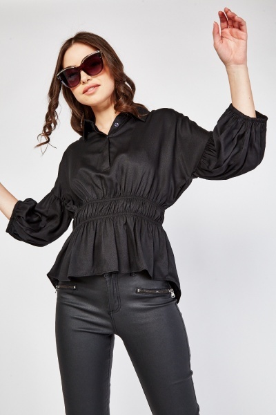 Gathered Puff Sleeve Blouse