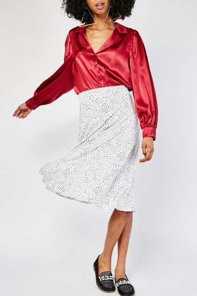 Speckled Midi Flared Skirt