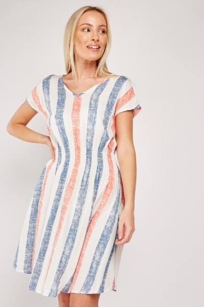 Vertical Striped Mini Dress