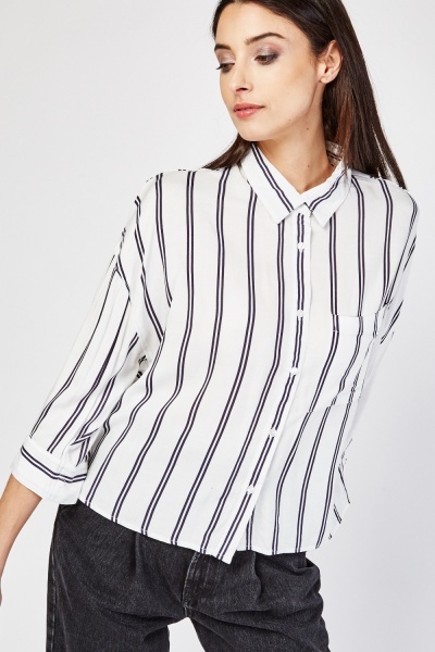 Vertical Striped Viscose Shirt