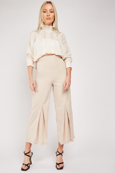 Box Pleated Crop Trousers
