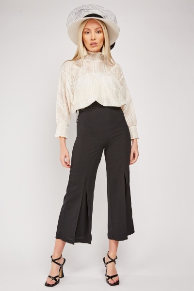 Box Pleated Crop Trousers