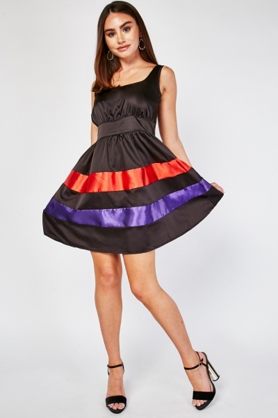 Colour Block Skater Dress