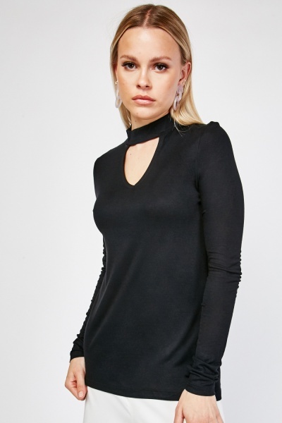 Keyhole Neck Plain Top