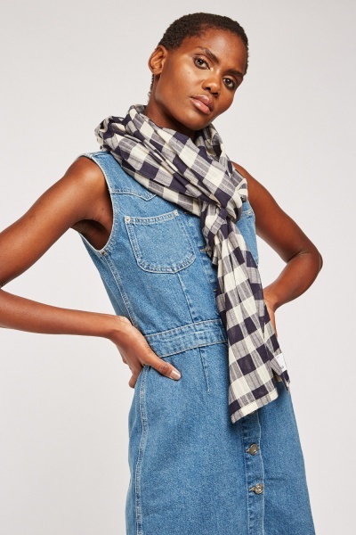 Gingham Cotton Scarf