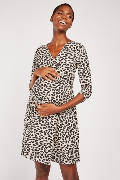 Cheetah Print Maternity Dress
