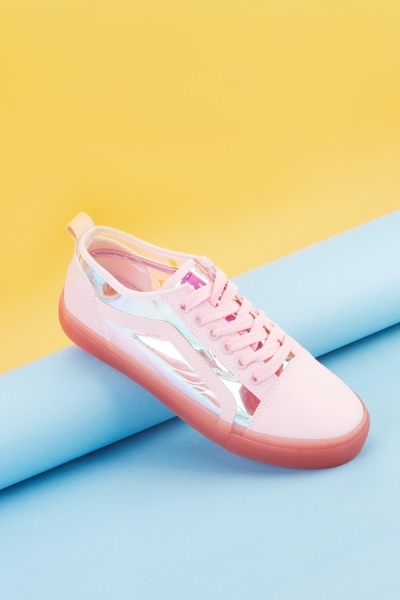 Transparent Panel Low Top Trainers