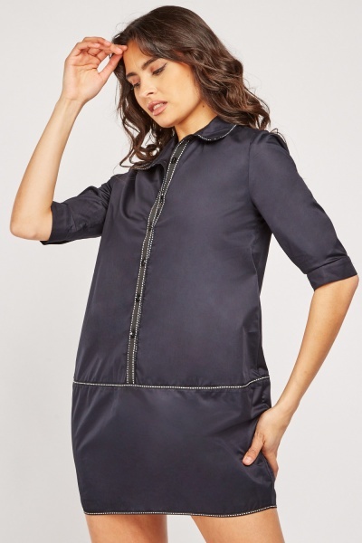 Top Stitched Panel Cocoon Dress