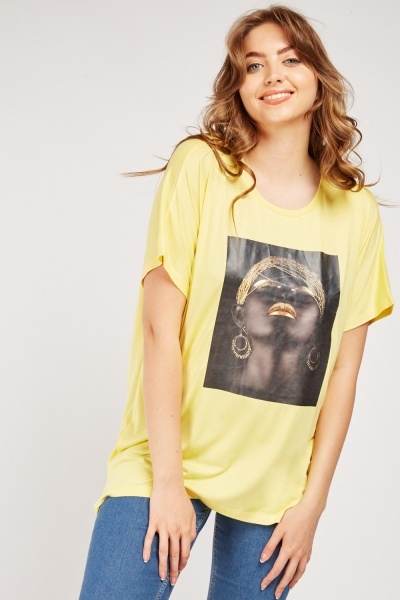 Figure Printed Oversized Top