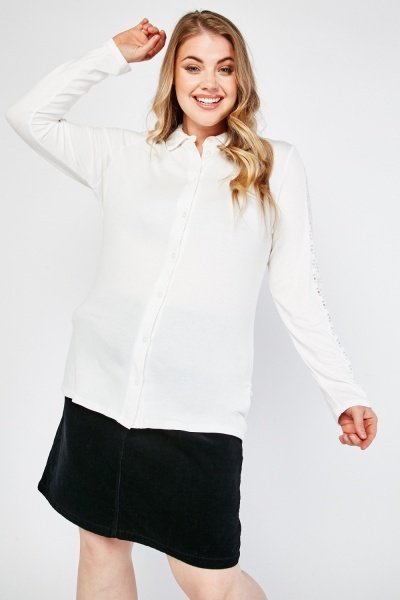 Lace Trim Sleeve Shirt