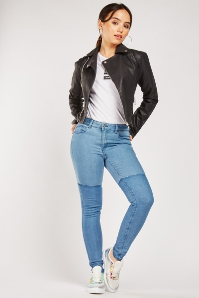 Two Contrasted Panel Jeans