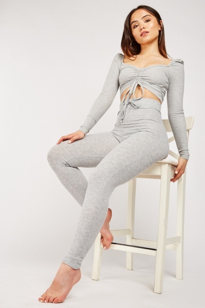 High Waist Ribbed Lounge Trousers
