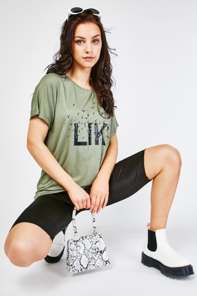 Graphic Printed Slouchy T-Shirt