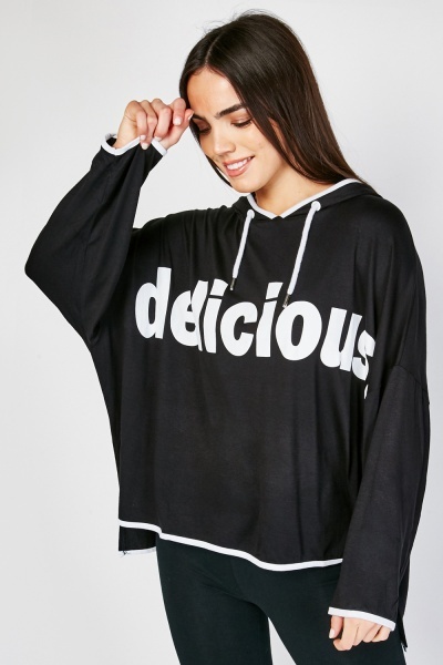 Printed Back Jersey Hoodie