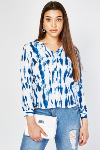 Button Up Tie Dyed Blouse