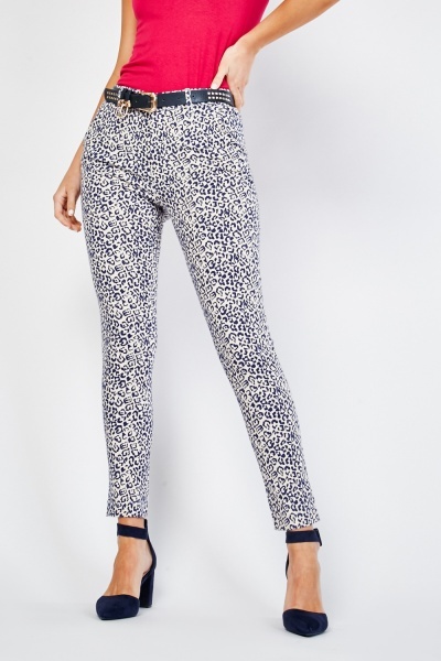 Leopard Print Skinny Trousers